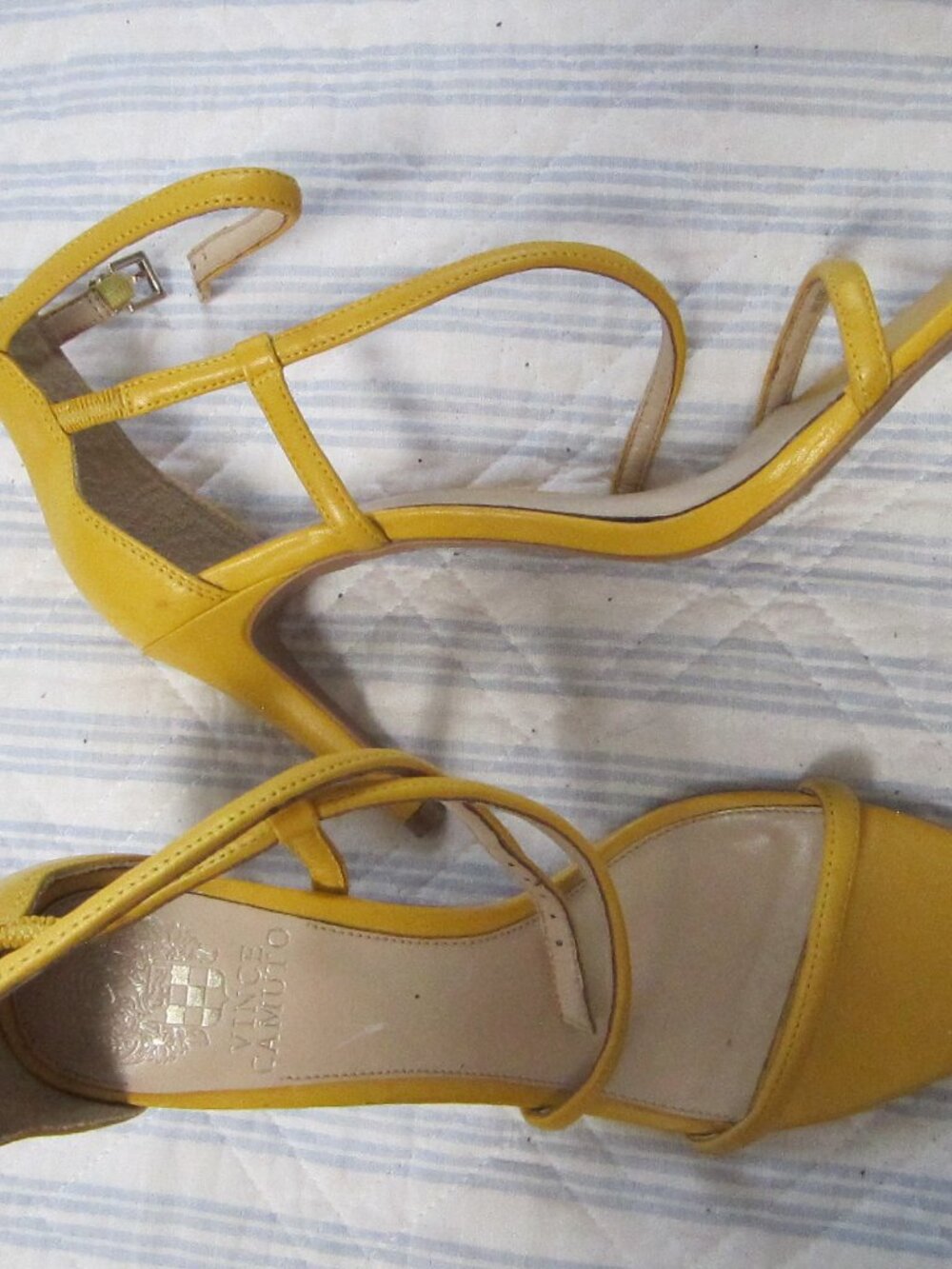 Vince Camuto Stiletto Ankle Strap Formal Sandals, Mustard Yellow
